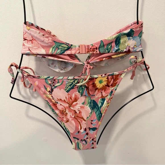 Zimmerman Floral Print Strapless Bikini Swimsuit Size 0 #Lux-A - Picture 6 of 6